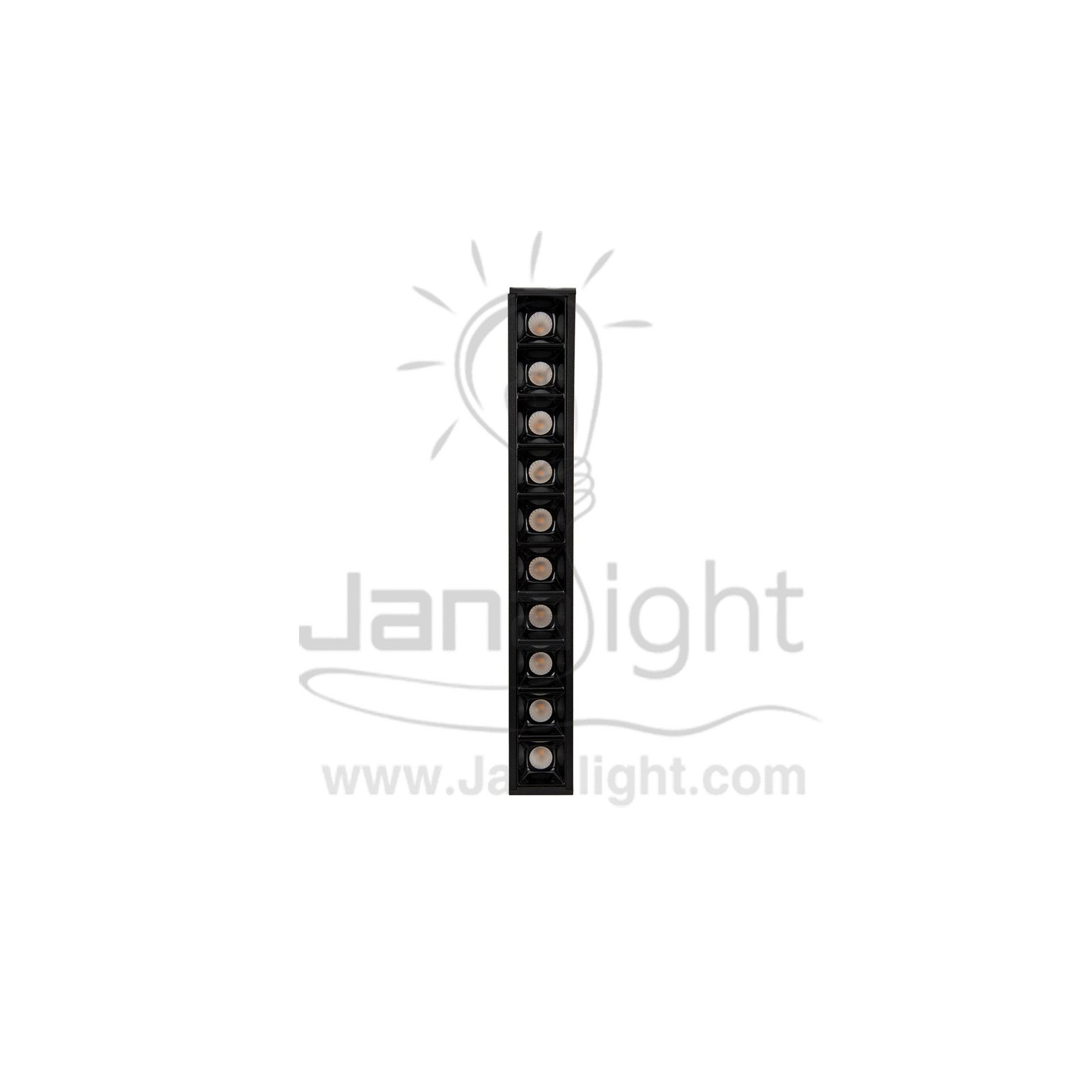 سبوت لايت سلندر لينر اسود مستطيل 10وات 10عدسة وورم وش 27سم 3.5سم STAG0310 Black cylinder spotlight linear 10w